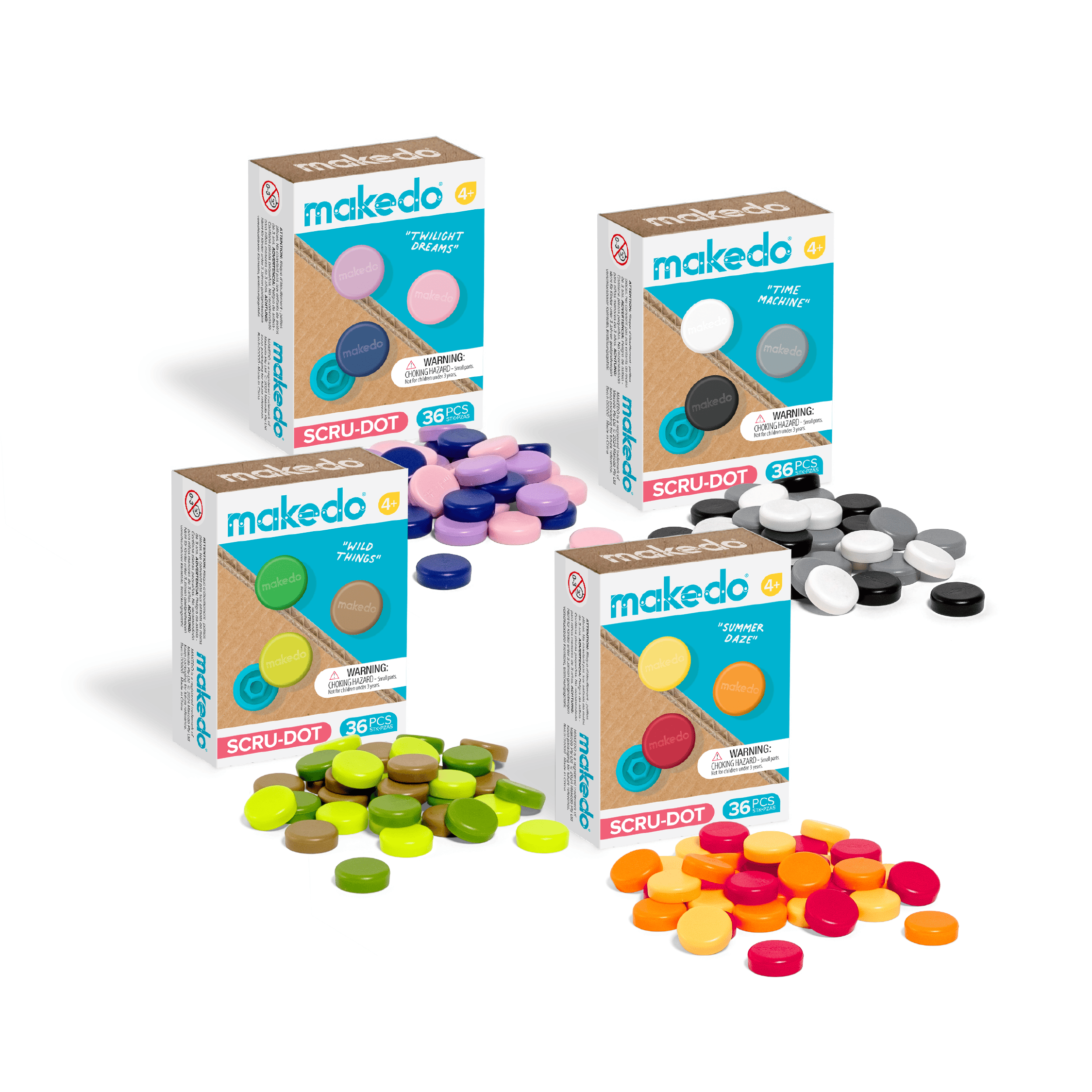 Makedo_Scru-Dot_4Pack_piles